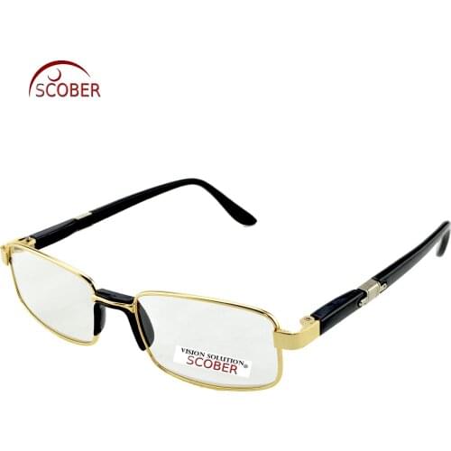 = SCOBER = Comfortable One Nose Pads Readin Reading Glasses Luxury Gold High Quality Alloy + TR90 LEG +0.5 +0.75 +1 TO +6