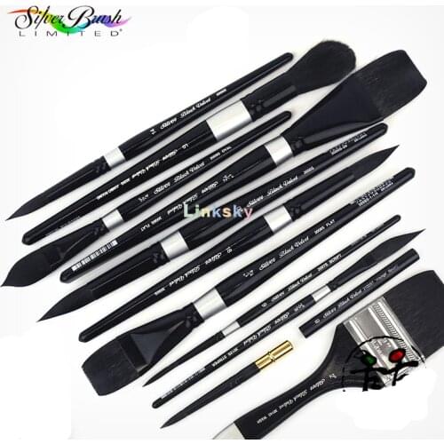Silver brush Black Velvet,Watercolor Paint Brush Pen Set For Learning Diy Oil Acrylic Painting Art Paint Brushes Supplies