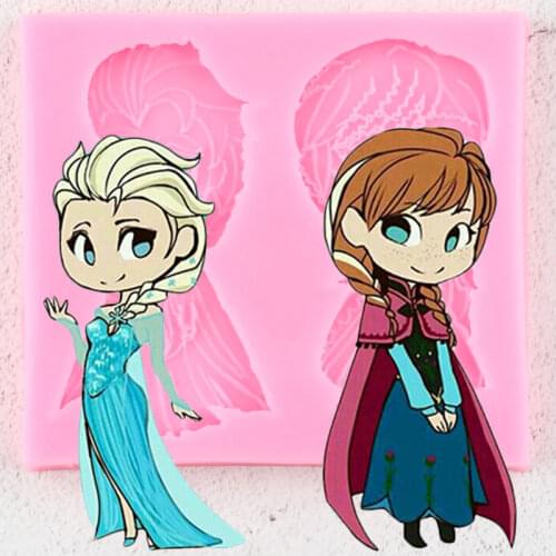 Princess Girls Silicone Molds Fondant Mold Baby Birthday Cake Decorating Tools Cookie Baking Candy Clay Chocolate Gumpaste Mould