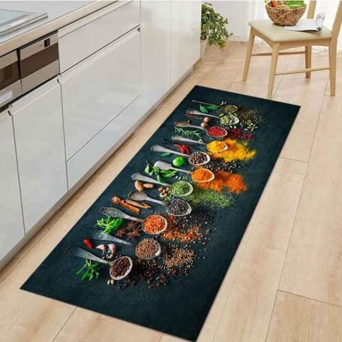 Modern Kitchen Mat Home Entrance Doormat Bedroom Living Room Condiment Pattern Decoration Floor Carpet Bathroom Anti-Slip Rug