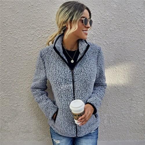 2020 New Sherpa Sweater Thick Fleece Zipper Jacket Turtleneck Teddy Fluffy Top High Quality Warm Sweaters