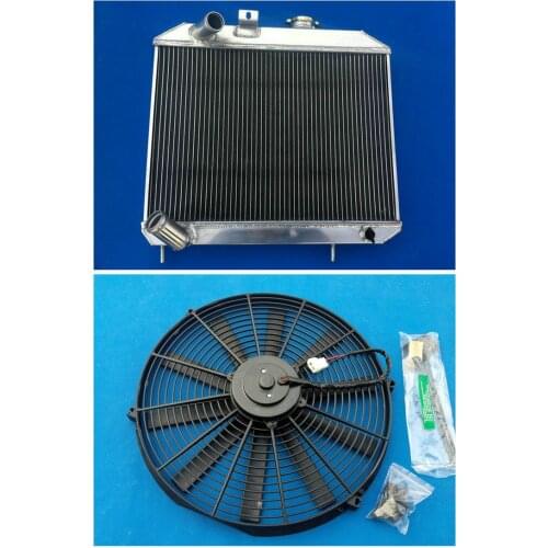 High Performance Aluminum Radiator+2*Fan 1941-1952 For JEEP Willys 1941 1942 1943 1944 1945 1946 1947 1948 1949 1950 1951 1952