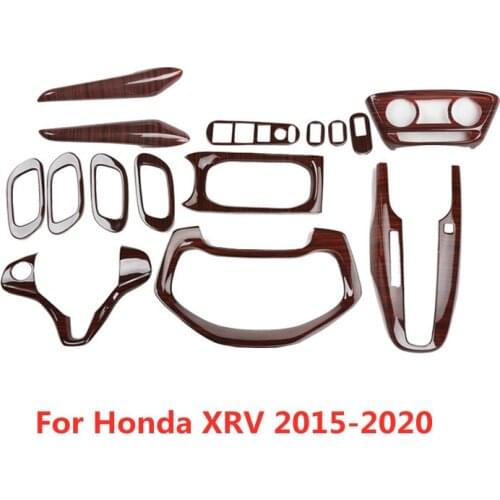 1 set Wood Grain Car Interior Styling Steering Wheel Gear Panel Sticker Cover Handle Moulding Tirm for Honda XRV 2015-2020
