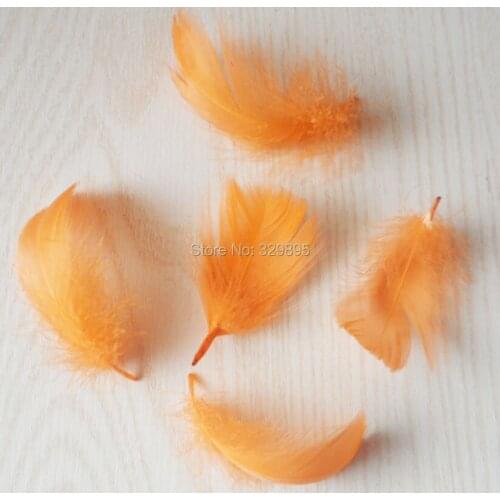 25Pcs/Lot Orange Color 100% Natural 5-8cm Goose Feathers Plumes for Wedding,Hat, crafts headwear Hair accessories decorations