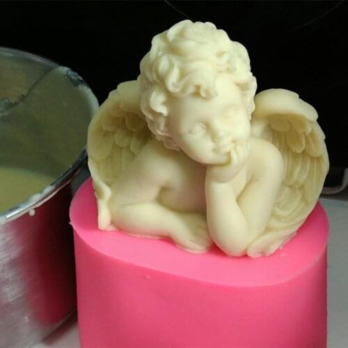 3D Angel Candle Mold Silicone Mold Silicone Mold Clay Baby Angel Cake Decoration Tool Plaster Ornaments Plaster Cement Crafts S