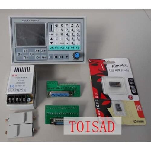 50KHZ CNC 4 Axis Offline controller Breakout Board Engraving Machine Control System Card SMC4-4-16A16B+ 1Pcs Power Supply