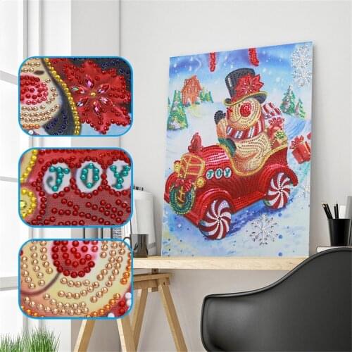 Special Shaped Diamonds Painting Christmas Snowman Santa Claus DIY 5D Partial Drill Cross Stitch Kits Crystal Embroidery Craft