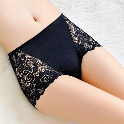 Jian Peng Seamless Lace Sexy Net Yarn Panties Low waist within Temptation Underwear Women Lace Embroidery Transparent Panties