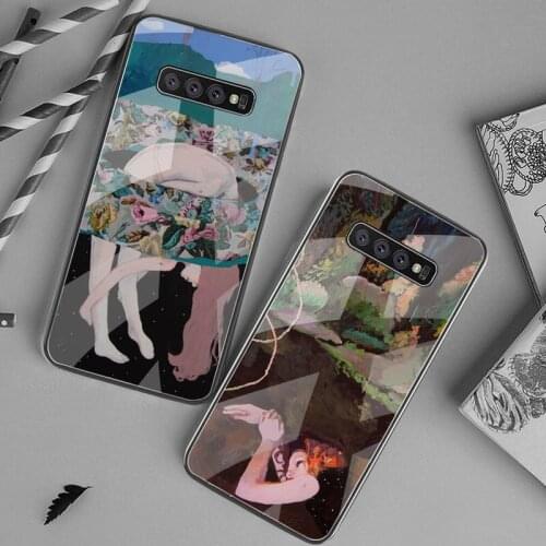 Trippy Art Painting Painted Phone Case Tempered Glass For Samsung S20 Plus S7 S8 S9 S10 Plus Note 8 9 10 Plus