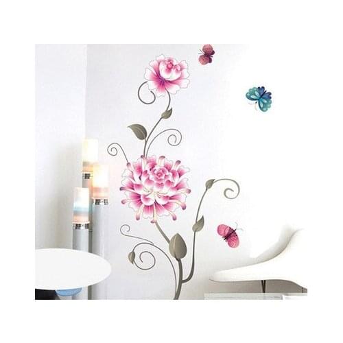 DIY 3D Romantic Flower Living Room Bathroom Decoration Vinyl Wall Stickers Window Sticker Home Decals Wall Art