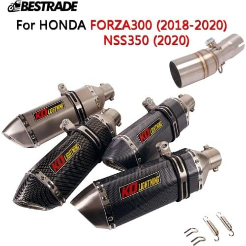 For Honda Forza300 2018-2020 Nss350 2020 Motorcycle Exhaust System Muffler Tips 51mm Middle Connect Link Pipe Stainless Steel