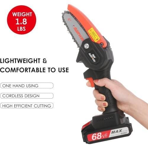 4inch 800W Electric ChainSaw 21V Pruning Saw Portable Woodworking Electric Mini Chain Saw Fruit Tree Wood Cutter Garden Tools