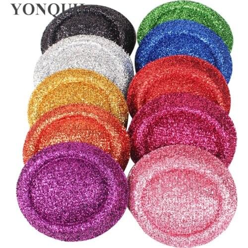16Cm Glitter Fascinator Base 8 Color Available Felt Fascinator Wedding Party DIY Hair Accessories 50 Pieces/Lot Free shipping