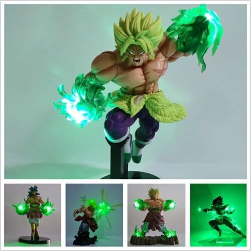 Dragon Ball Super Anime Figure Broly Figurine PVC Model LED Set Figural Juguetes Collection Toys Gift Statue DBZ Son Goku Figma