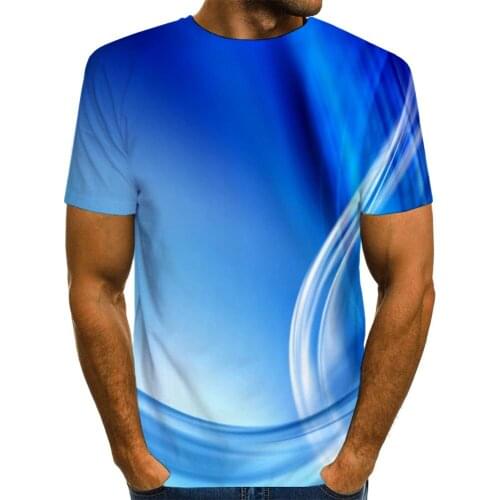 Mens Graphic T Shirt Blue 3D Print US Size Shirt Unisex Tee Casual Top Novelty Clothing
