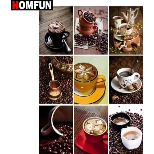 HOMFUN Full Square/Round Drill 5D DIY Diamond Painting "Coffee cup" 3D Diamond Embroidery Cross Stitch Home Decor Gift