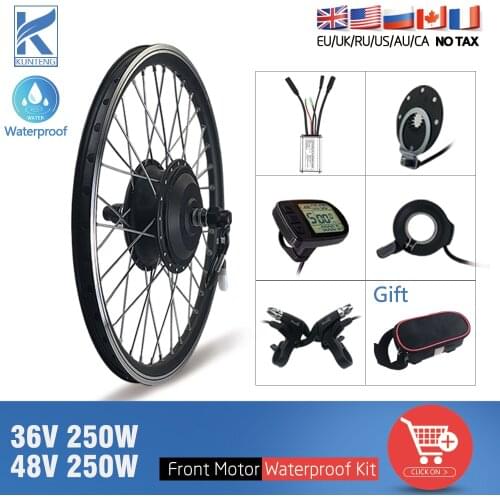 Electric Bike Conversion Kit 36V 48V 250W 16-29inch 700C EBike Brushless Front Hub Motor Waterproof Kit For Ebike Conversion Kit