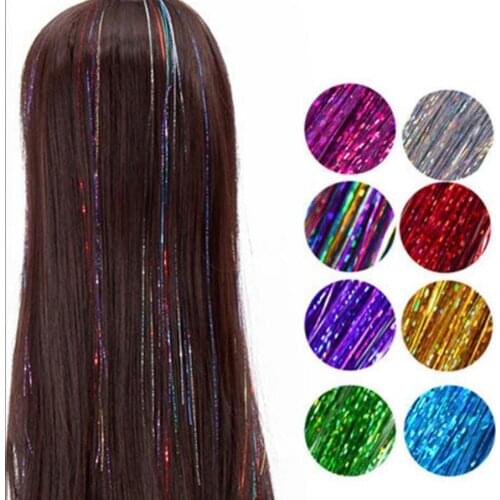 The cartoon cosplay Color non-trace hair receiving female highlights laser hair wire gold color strip hair receiving color silk