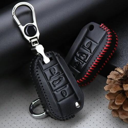 Leather Car Key Fob Cover For Citroen C1 C2 C3 C4 C5 C6 Aircross Cactus Xsara Picasso Berlingo Keyring Key Case Car Accessories