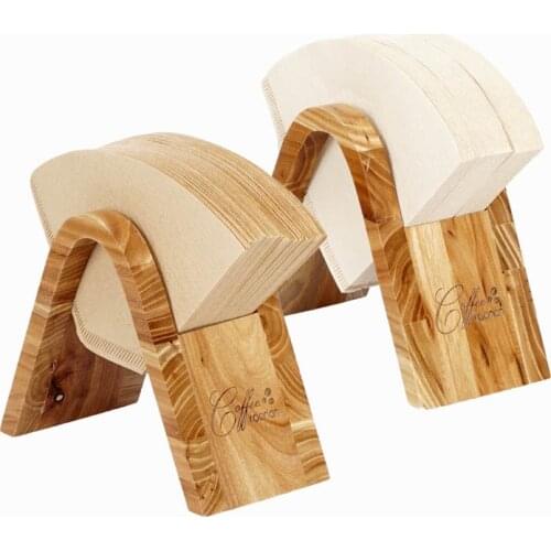 Creative Hand Make Bamboo Wooden Coffee Filter Espresso Coffee Filters Dispenser Rack Shelf Storage Coffee Tool