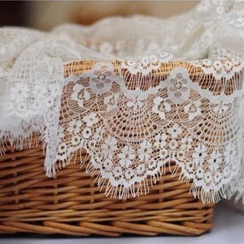 3M French Eyelash Lace Fabric Exquisite Embroidery Chantilly Lace Fabric for DIY Clothes Wedding Dress Accessories 150cm Width