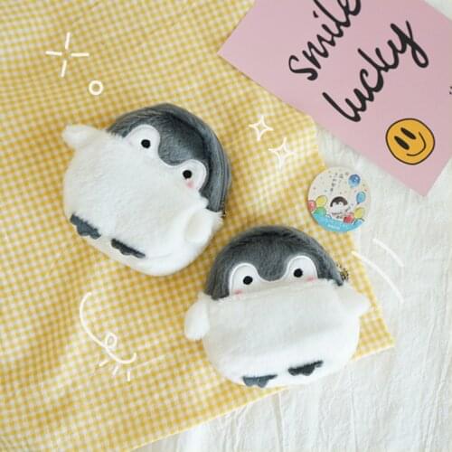 Cute Penguin Plush Mini Wallet Soft Positive Energy Penguin Plush Coin Purse Girls Lovers Valentines Gifts