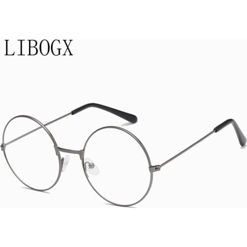 Fashion Retro Metal Round Frame Flat Glasses Men With Myopia Optical Glasses Frame Decorative Glasses Women