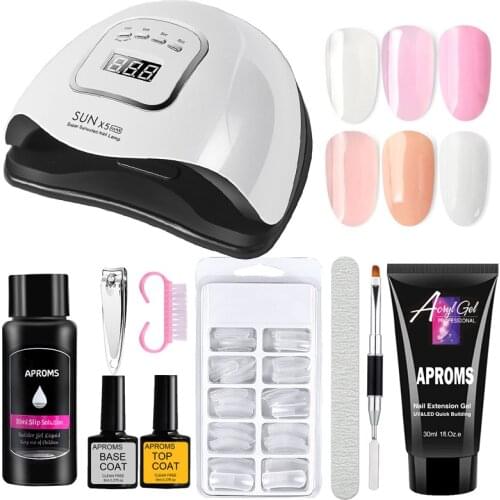 120W UV LED Nail Lamp Set Poly Nail Gel Kit Nail Builder Set Nail Poly Set 30ML UV Gel Quick Builder Manicure Set Salon Nail Kit