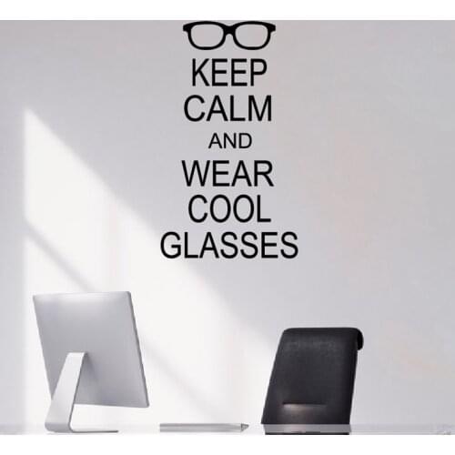 Wear Cool Glasses Eye Chart Wall Sticker Optical Shop Door Window Art Decals Living Room Bedroom Home Decor Poster