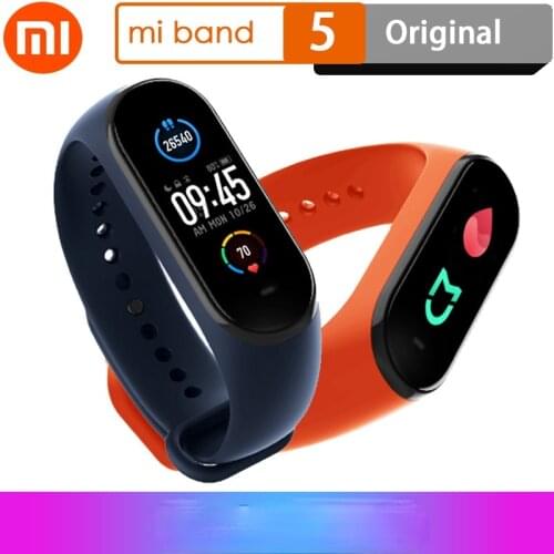 Original Xiaomi Mi Band 5 Smart Home Control AI Voice Assistant Heart Rate Sleep Step Swim Sport Monitor APP Push Reminder Alarm