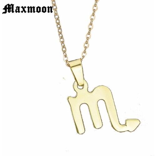 Maxmoon Scorpio Necklace Signs 12 Star Zodiac Constellation Necklace Horoscope Astrology Disc Starry Sky Galaxy Necklaces