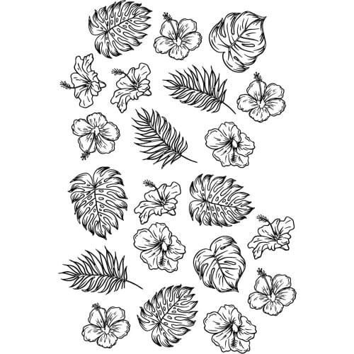 AZSG Different Leaves Flowers Clear Stamps For DIY Scrapbooking/Card Making/Album Decorative Silicone Stamp Crafts