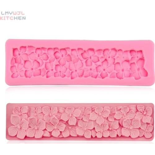 Rectangular 3D Flower Silicone Mold DIY Fudge Chocolate Cake Mold Baking Cake Decoration Accessories Liquid Clay Resin Mold