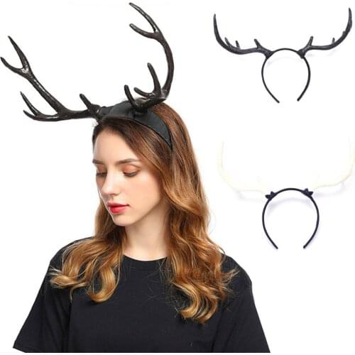 Christmas Antlers Sheep Horns Headband Headpiece Xmas Headwear Photo Props Halloween Halloween Cosplay Headdress