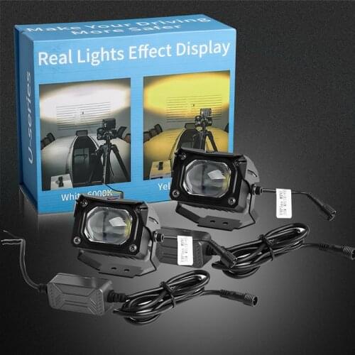 SANVI 2PCS High Power Car LED Spotlight 35W 6000k 3000K Auto LED Projector Lens ATV SUV Car Fog Light High Beam Assitant Light