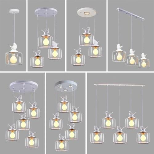 Nordic creative personality glass resin bird pendant lamps living room dining room bar bedroom lights