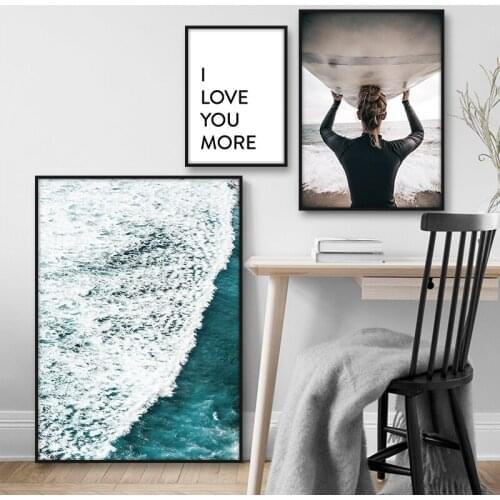 Scandinavian Canvas Print Sea Surf Wall Art Canvas Painting Nordic Posters And Prints Wall Pictures For Living Room Home Decor