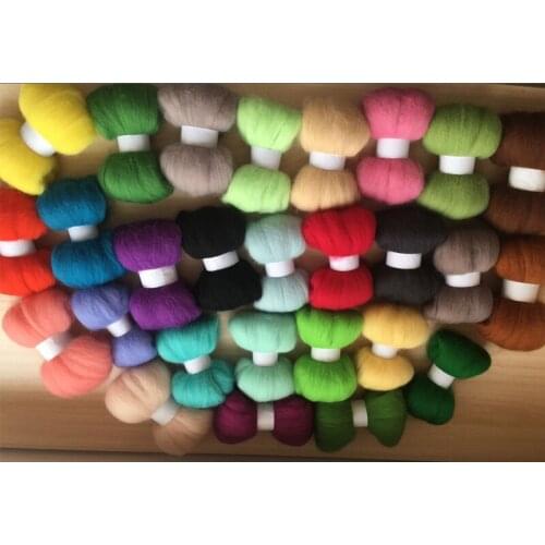 Wfpfbec needle felting poke fun DIY roving felt 100% merino wool fiber mix color 10g/28pcs/lot
