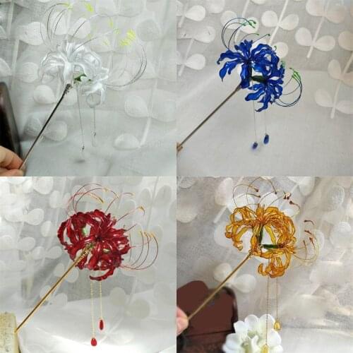 1pcs Handmade Sakura Hairpin Kanzashi Hair Stick for Kimono Flower Hair Accessories Cosplay Decor for Women Girl Jewellery