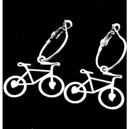 Cute Bike Bicycle Earrings for Women Best Friend Gifts Ear Jewelry Fashion Silver Color Fitness Sport Dangle Earrings