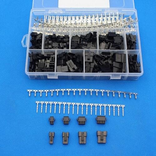 2.5mm Pitch 2 3 4 5 Pin JST SM Connector Male and Female Plug Housing Connector Adaptor Assortment Kit 560Pcs(560Pcs)