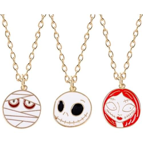 2020 Classic Halloween Necklace Skull Knife Scar Face Alloy Pendant Men And Women Funny DIY Fashion Jewelry Holiday Gifts Hot