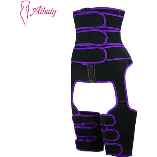 ATBUTY 3 IN 1 Waist Trainer Plus Size Corset Hip Raise Thigh Butt Lifter Sweat Trimmer With 3 Belt For Women NBW100044B