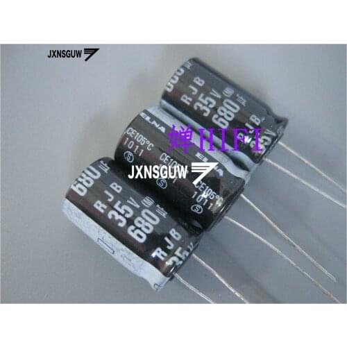 20PCS ELNA RJB 35V680UF 12.5X20MM Brown robe Aluminum electrolytic capacitors 680uF/35V 105 degrees 680UF 35V