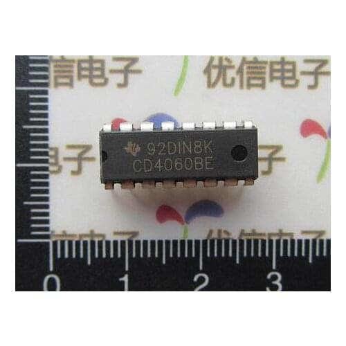 Free shipping CD/HEF/HCF4060 dividers / CD4060BE DIP-16 CMOS 14-STAGE RIPPLE-CARRY BINARY COUNTER / DIVIDER AND OSCLLLATOR
