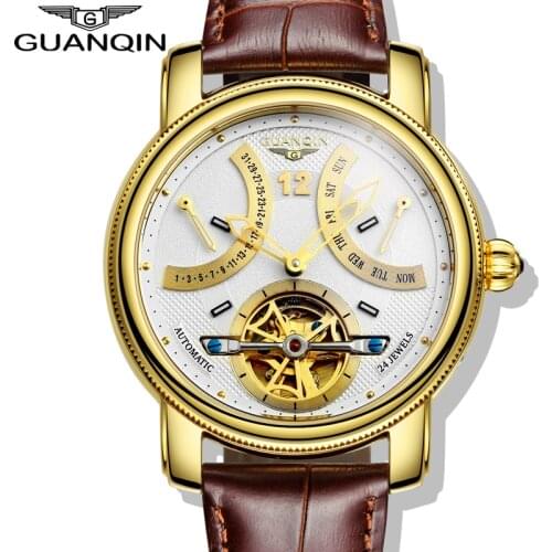 GUANQIN Design Watches Men Top Brand Luxury Watch Fashion Casual Automatic mechanical Watch Clocks Reloj Relogio masculino