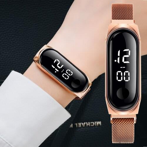 Simple Women Watch Magnetic Hand Ring Watch Led Sports Fashion Electronic Watch Wristwatches Clock Dropshipping New Men Watches