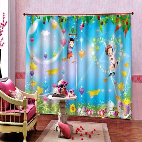 Cartoon childrens landscape Digital print curtains For Living room bedroom 3D Curtains photo Custom size