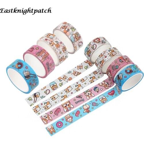 E2270 Cartoon Dog Washi Tape Adhesive Tape DIY Scrapbooking Sticker Label Masking Tape Student Stationery Gift