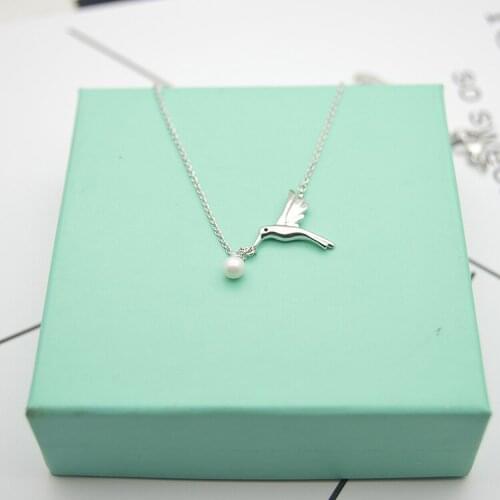 Imitation Pearl Tassel Pendant Choker Necklace For Women Small Bird Necklace Female Exquisite Party Collier Jewelry Gift